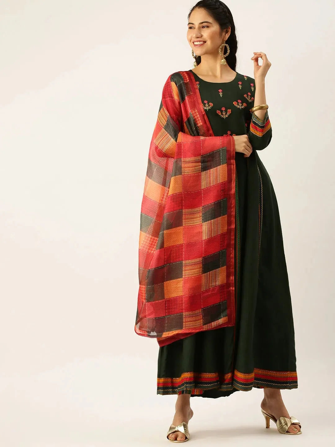 Women's Solid Green Kurta Sets | Cotton Indian Kurta Sets