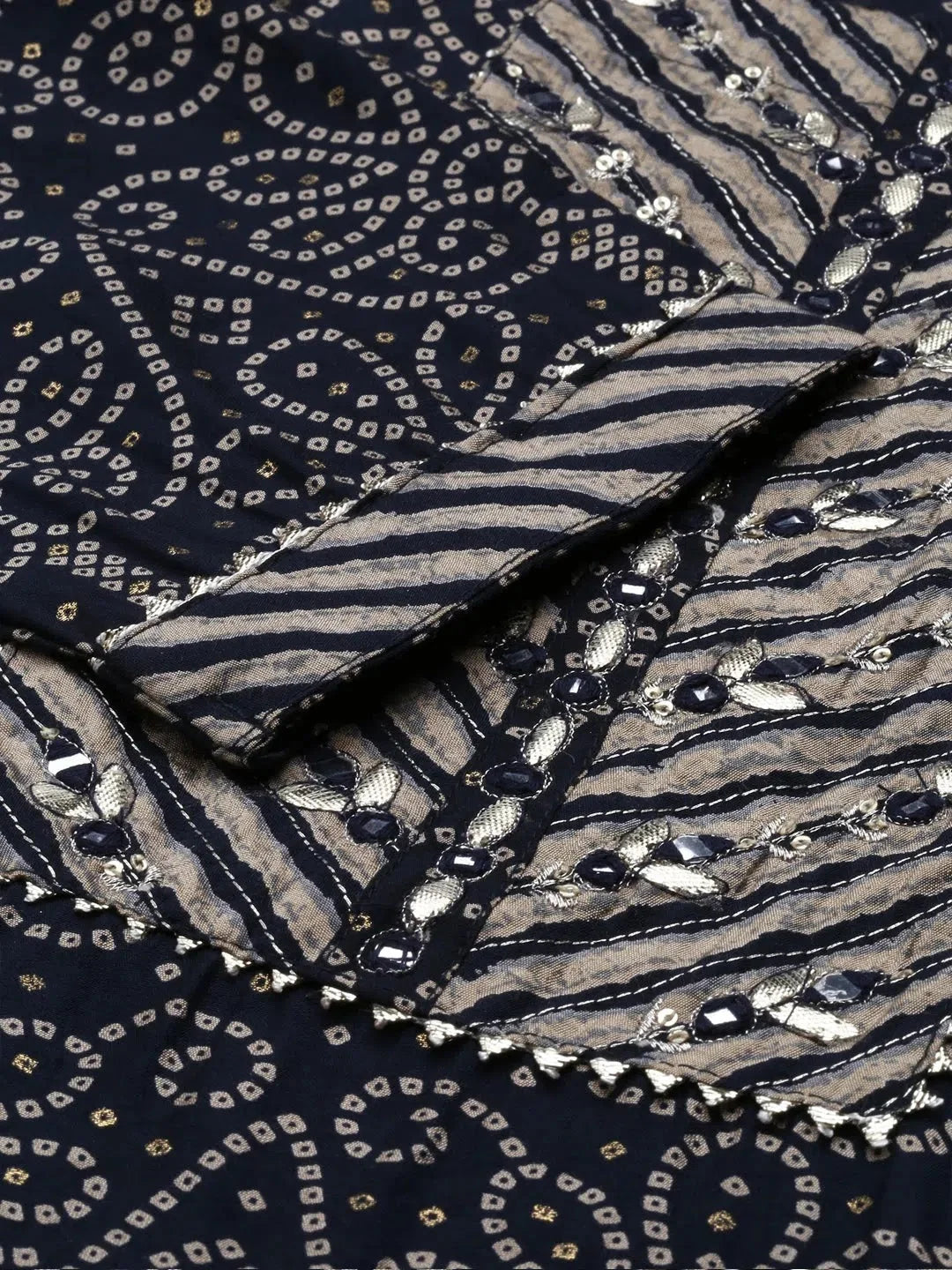 Navy Blue Printed Kurta Set | Women's Indian Cotton Kurta Sets