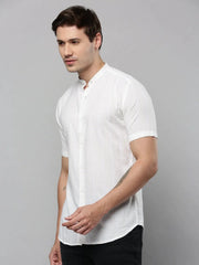 Men White Solid Casual Shirt-SUCKERSHIRT-741-Offwhite