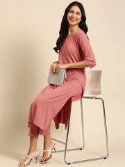 Women's Purple Striped Kurta SetKC-853-Mauve