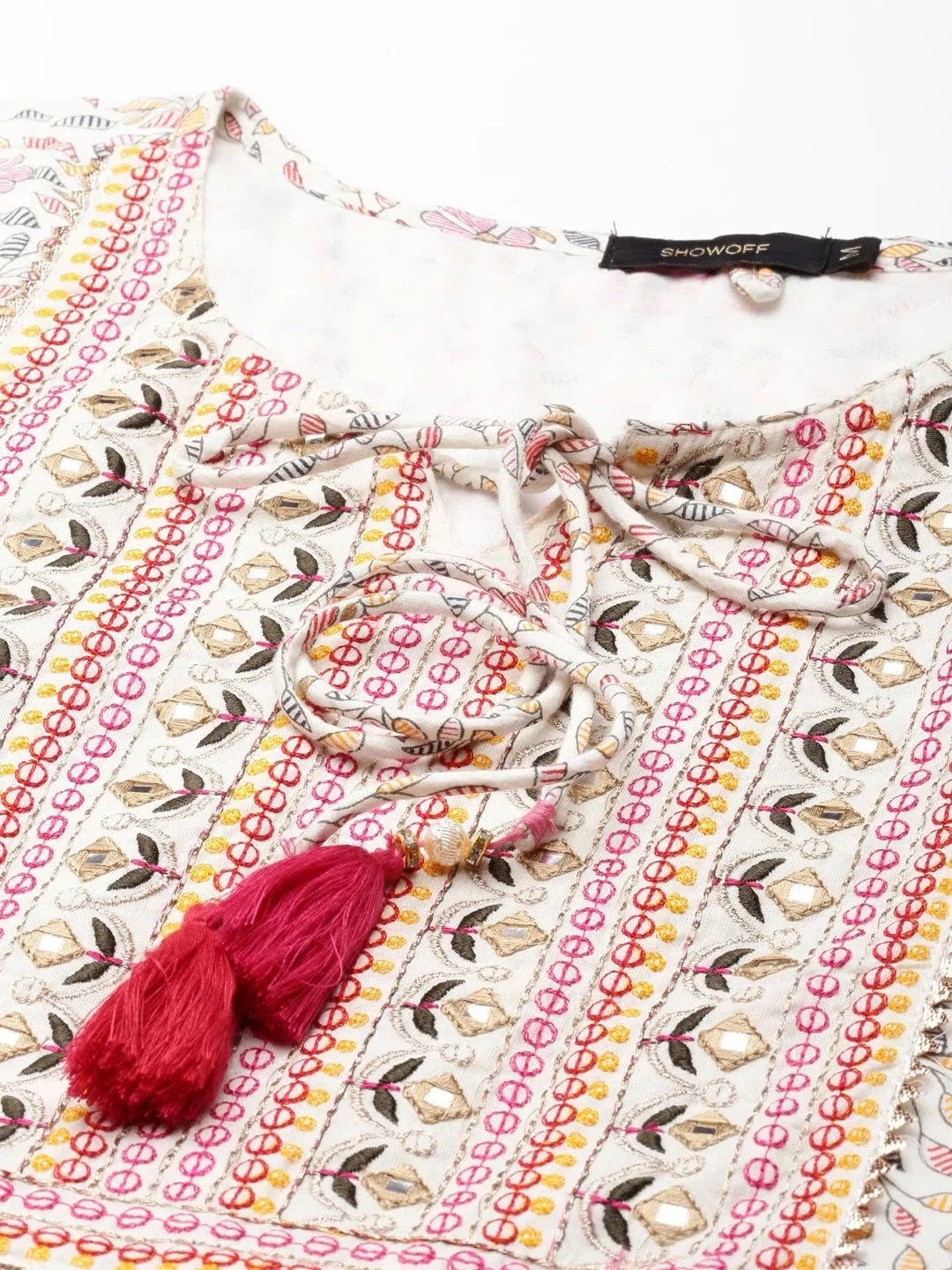 Off White Anarkali Kurti | Printed Anarkali Kurta for Women