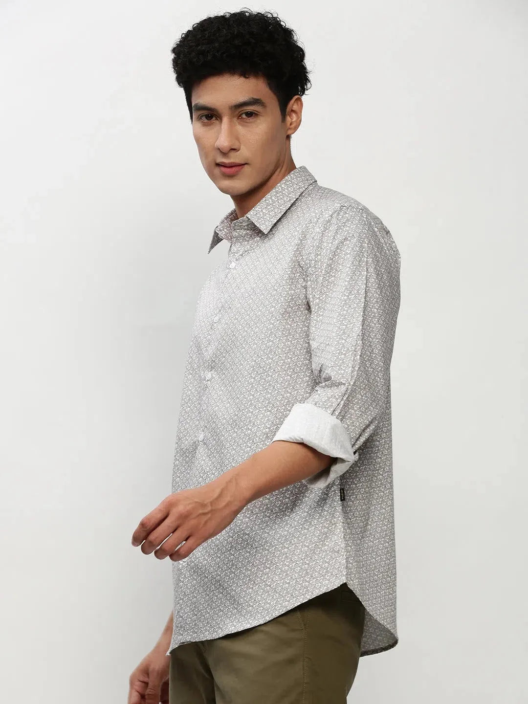 Shop White Printed Mens Shirt - Casual Cotton Shirt | DesiQlo