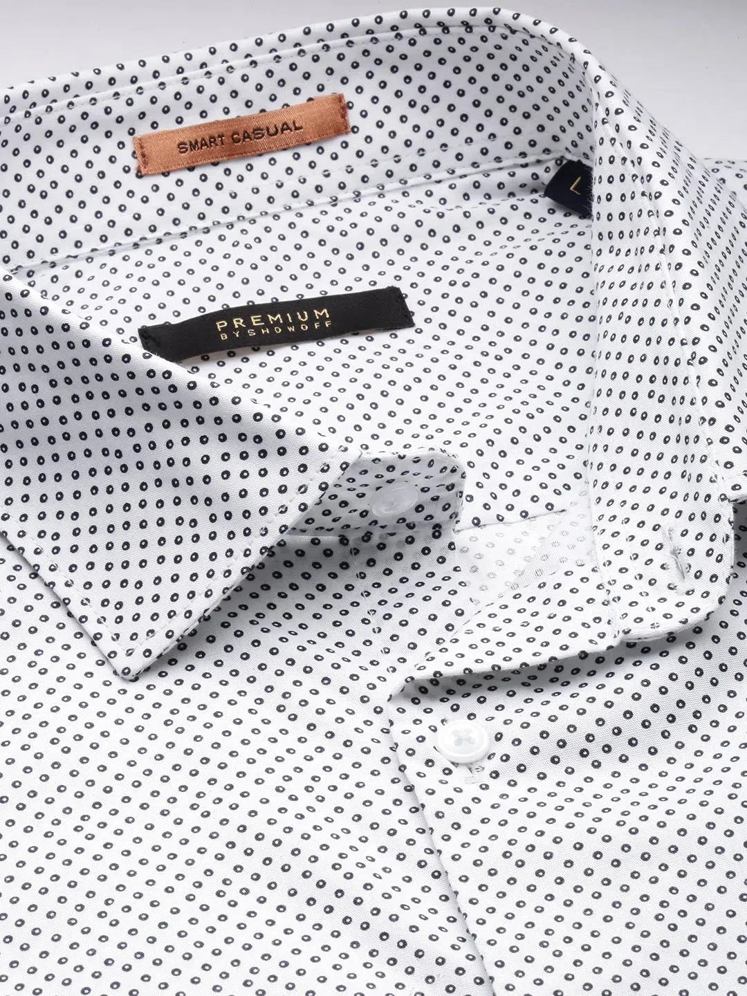 Stylish White Printed Mens Shirt | DesiQlo Cotton Casual Shirt