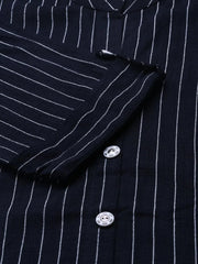 Women's Navy Blue Striped Kurta SetKC-7915-Navyblue