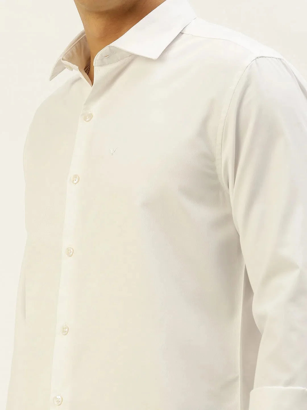 Men's White Solid Cotton Shirt | Classic Casual Style