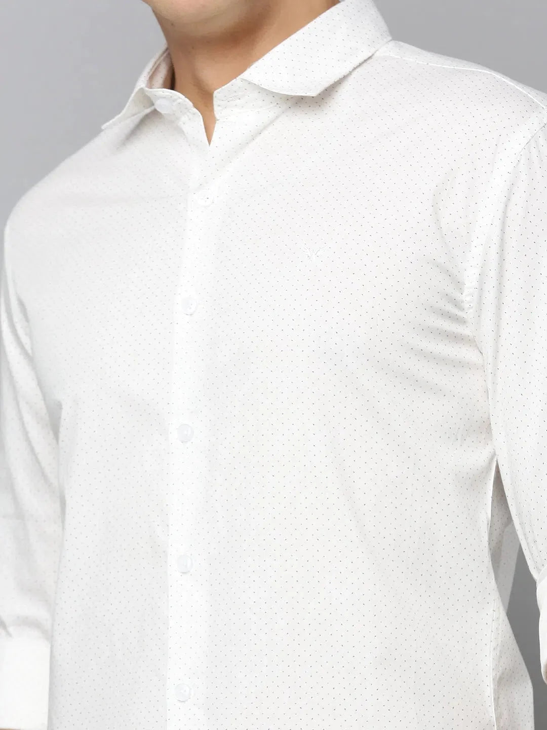 White Printed Cotton Mens Shirt | Casual Shirts for Men DesiQlo