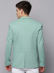 Men Green Solid Blazer-LBR-4500-1-Seagreen