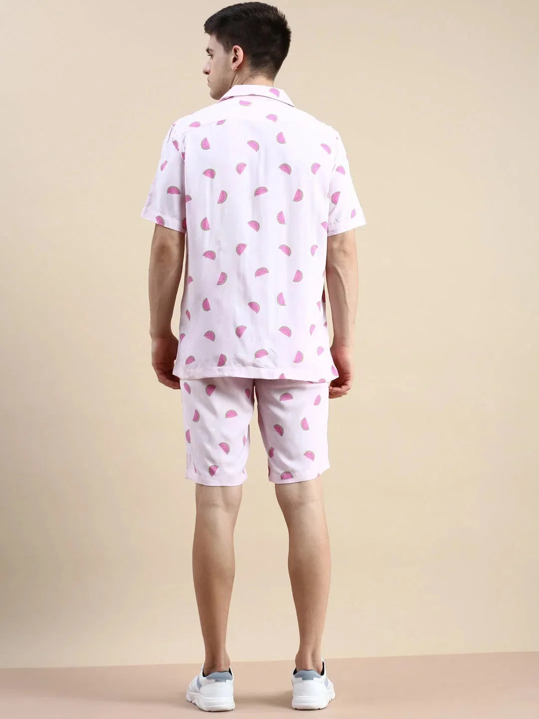 Pink Printed Mens Two Piece Sets | Casual Co ord Sets for Men