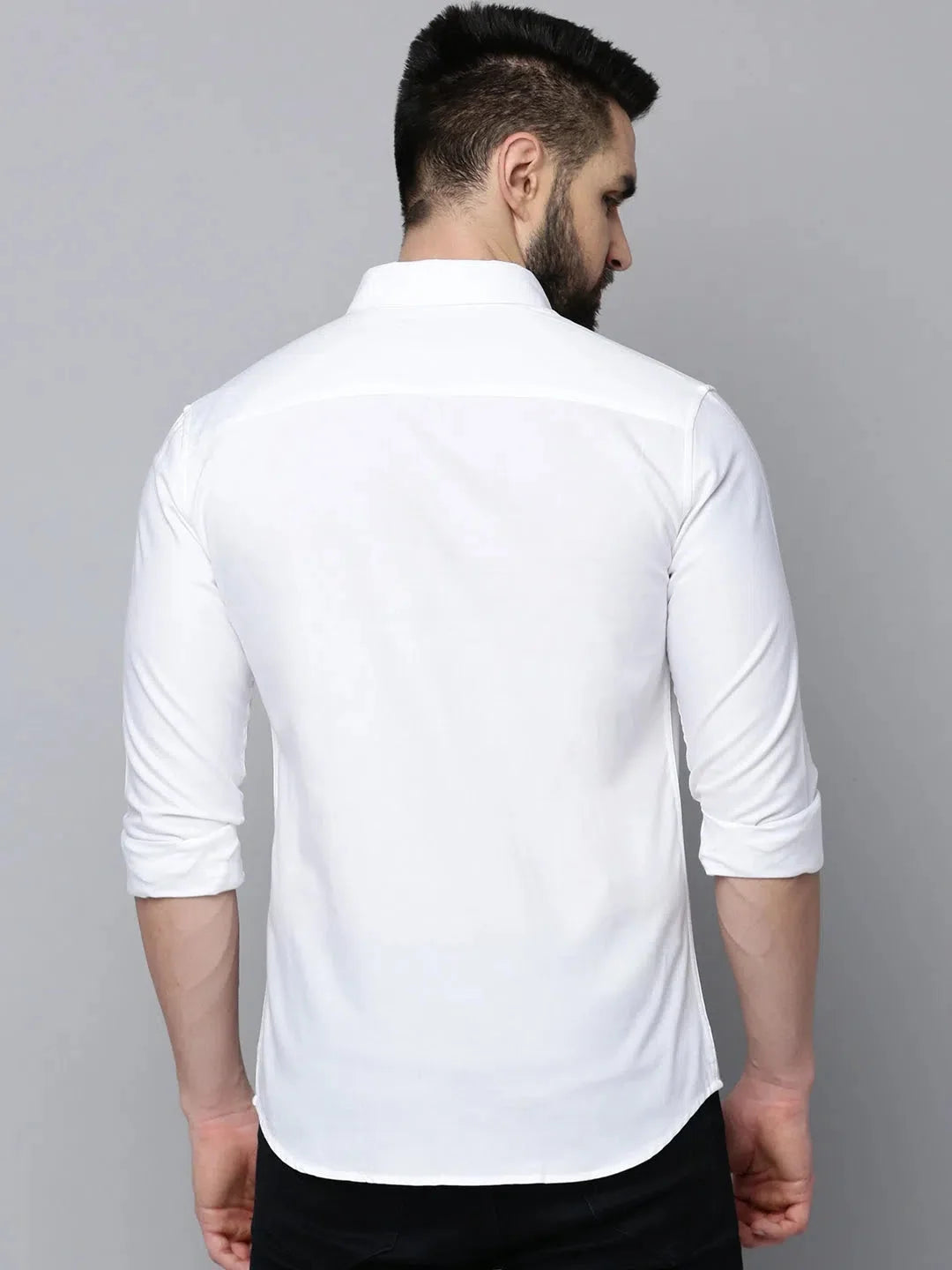Men's White Cotton Casual Shirt | Solid & Versatile Style