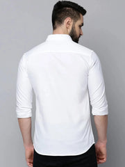 Men White Solid Casual Shirt-CROSSPLAIN-4557-White