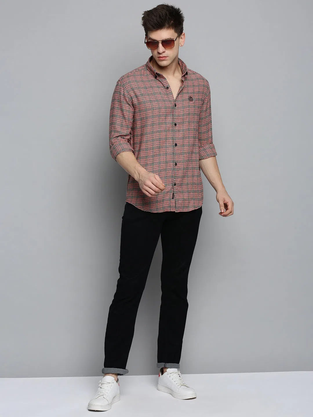 Men's Red Checked Cotton Shirt - Casual & Stylish | DesiQlo