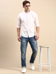 Men Pink Solid Casual Shirt-ASALINEN-4927-Pink