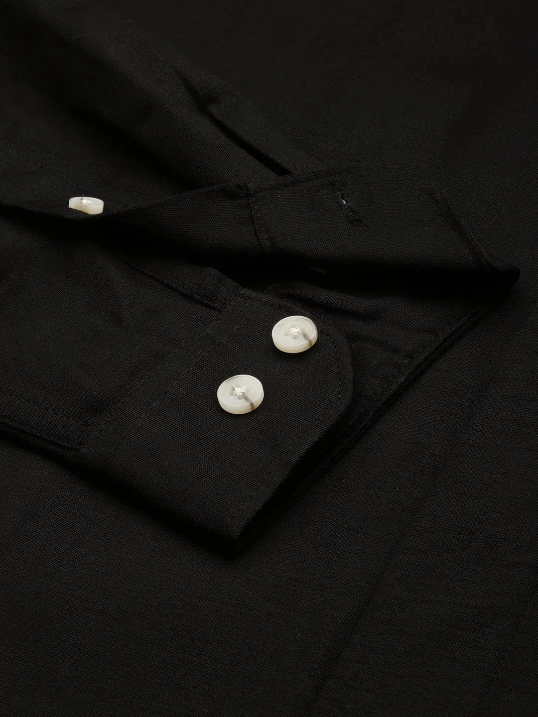 Black Solid Mens Shirt - Casual Cotton Shirt by DesiQlo