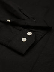 Men Black Solid Casual Shirt-ELECTRAPLAIN-4530-Black