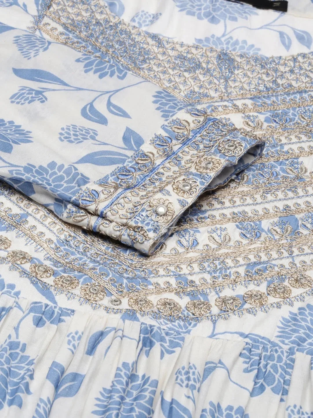 Cream Floral Women's Kurta Set | Indian Kurta Sets