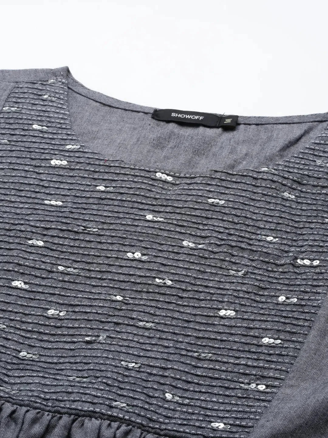Grey Printed Cotton Anarkali Kurti | DesiQlo Anarkali Suits