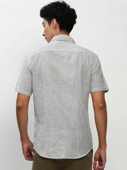 Men White Striped Casual Casual Shirts-JUBASTRIPE-071-White
