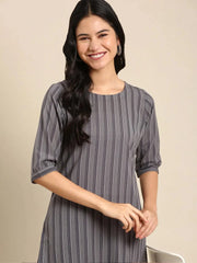 Women's Grey Solid Kurta SetKC-844-Grey