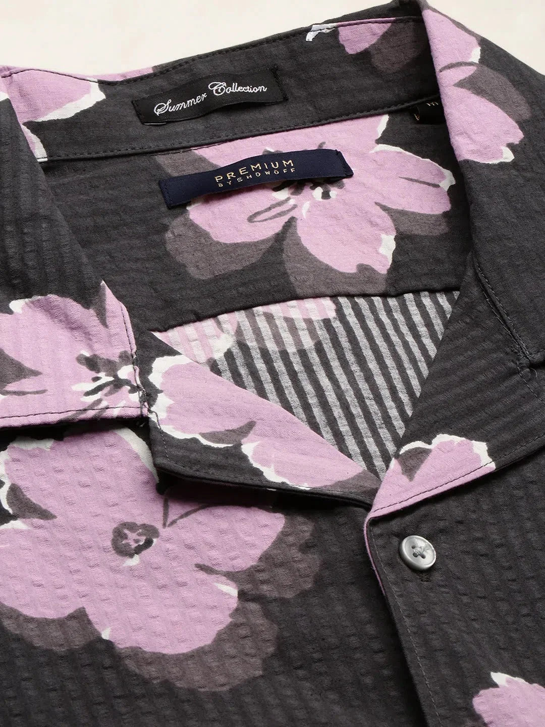 Grey Printed Cotton Casual Mens Co Ord Sets | Showoff