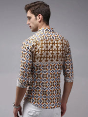 Men Brown Printed Casual Shirt-PARKERPRINT-1548-Brown