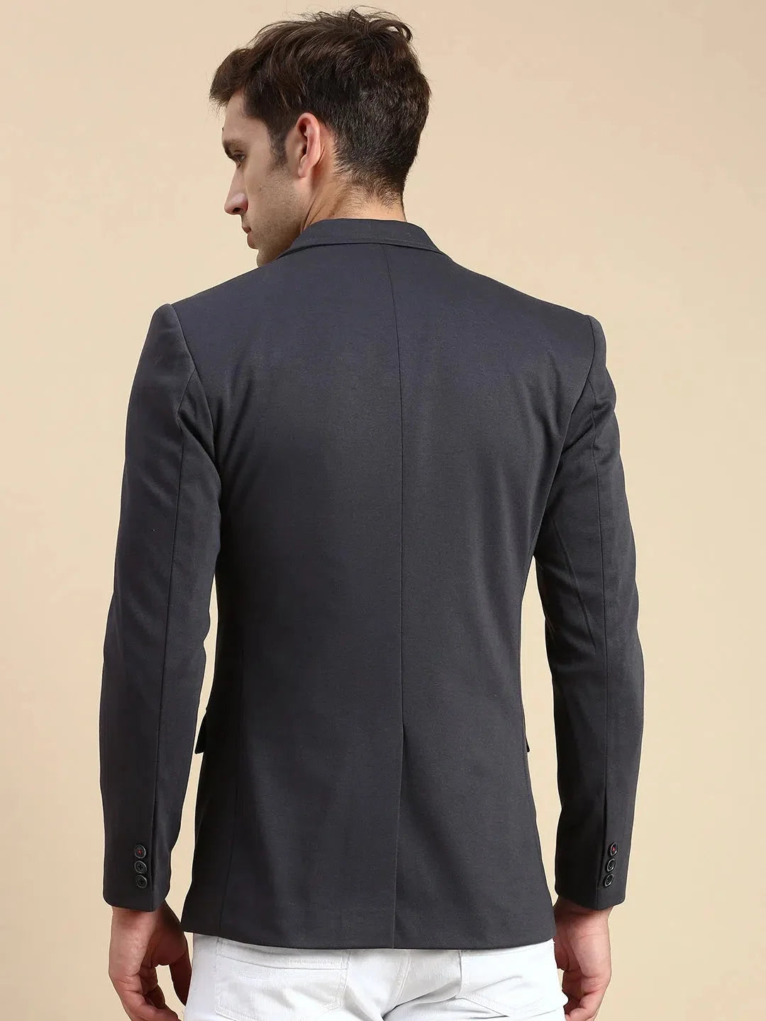 Grey Solid Casual Blazer | Men's Ethnic Wear | DesiQlo