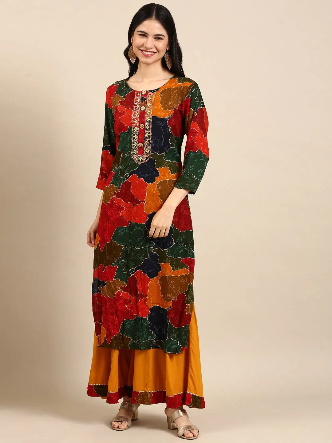 Multicolour Kurta Set | Women's Cotton Indian Kurta Sets
