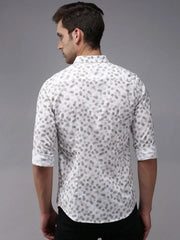 Men White Printed Casual Shirt-EASTIONPRINT-1431-White