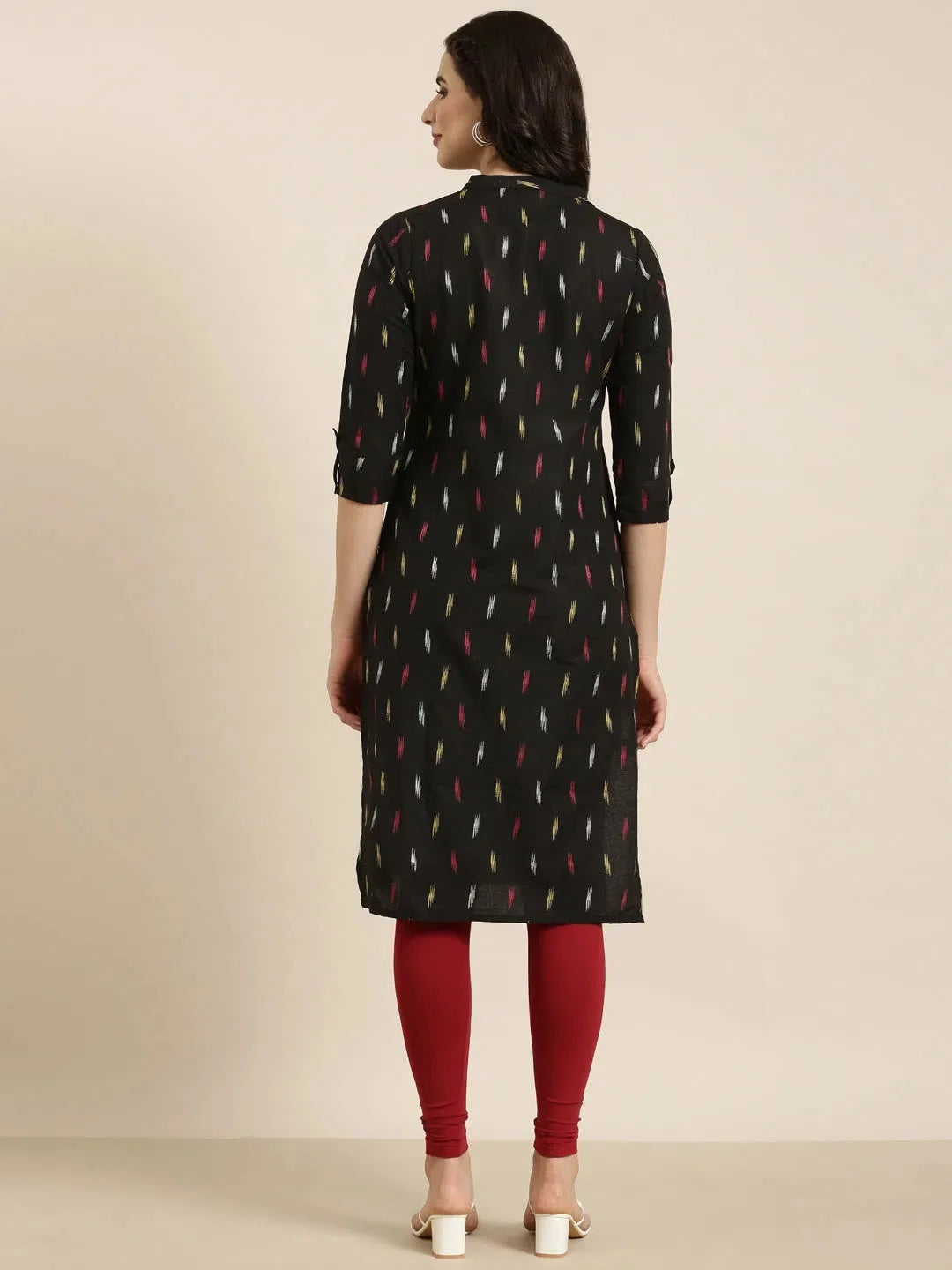 Women's Black Geometric Kurta - Stylish Indian Kurtas Online