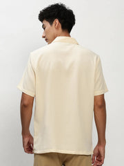 Men Cream Solid Casual Casual Shirts-AGASTHYA-1591-Cream