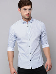 Men Blue Printed Casual Shirt-TKTPRINT-124-Blue