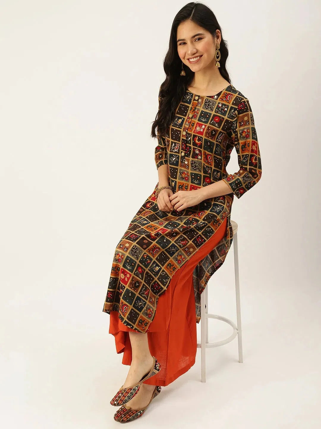 Multi-Color Printed Kurta: Shop Women's Trendy Indian Kurtas