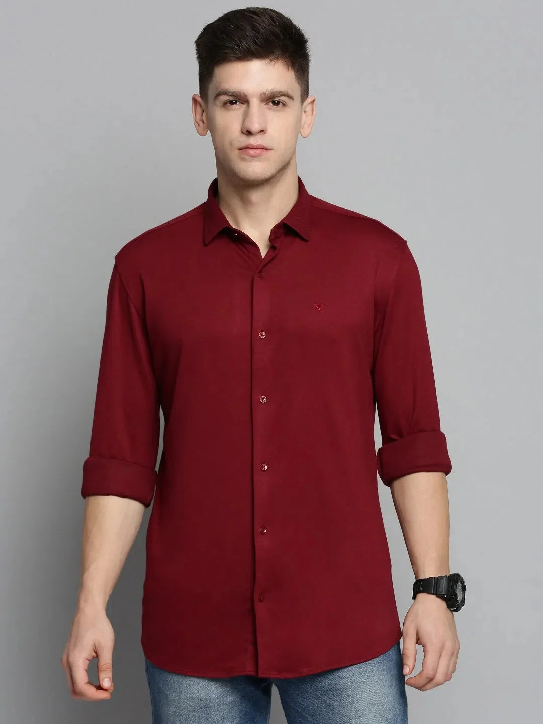 Red Solid Mens Shirt - Casual Cotton Shirt | DesiQlo