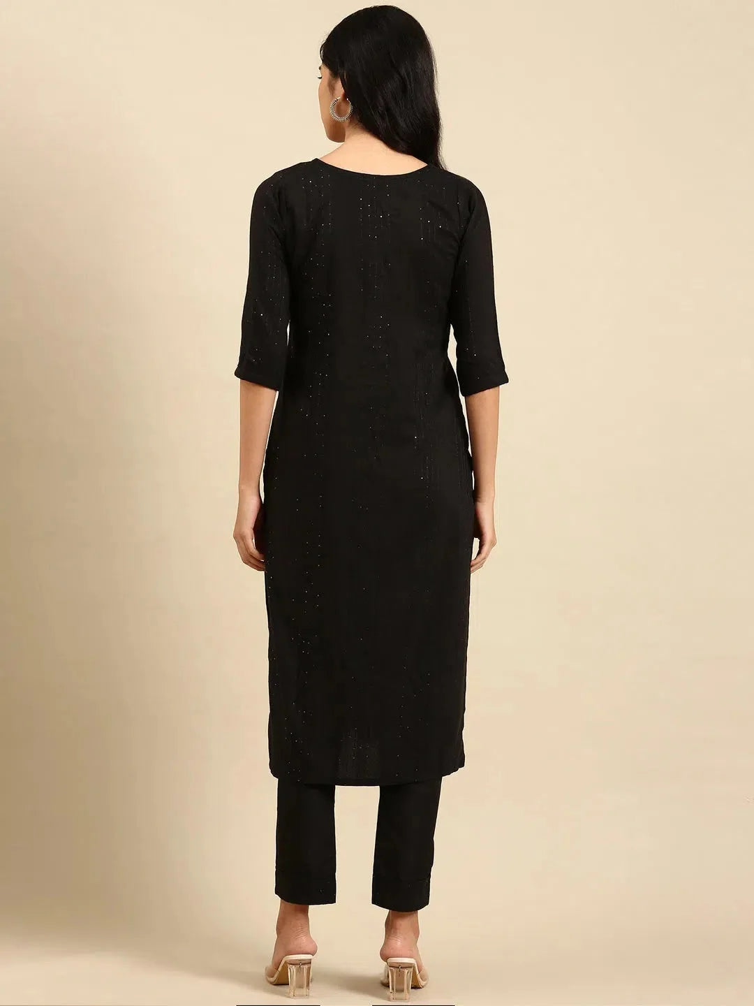 Black Solid Women's Kurta Set | Designer Indian Kurta Sets
