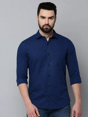 Men Navy Printed Casual Shirt-DIXIFPRINT-4803-Navyblue