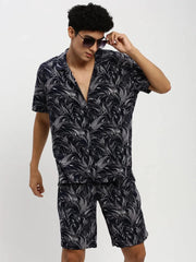 Men Navy Printed Co ordSet-HIPHOP-M182P-1626-Navyblue