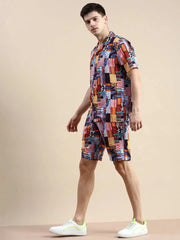 Men Multi Printed Casual Co ord Set-SEABREEZE-2138-Multi