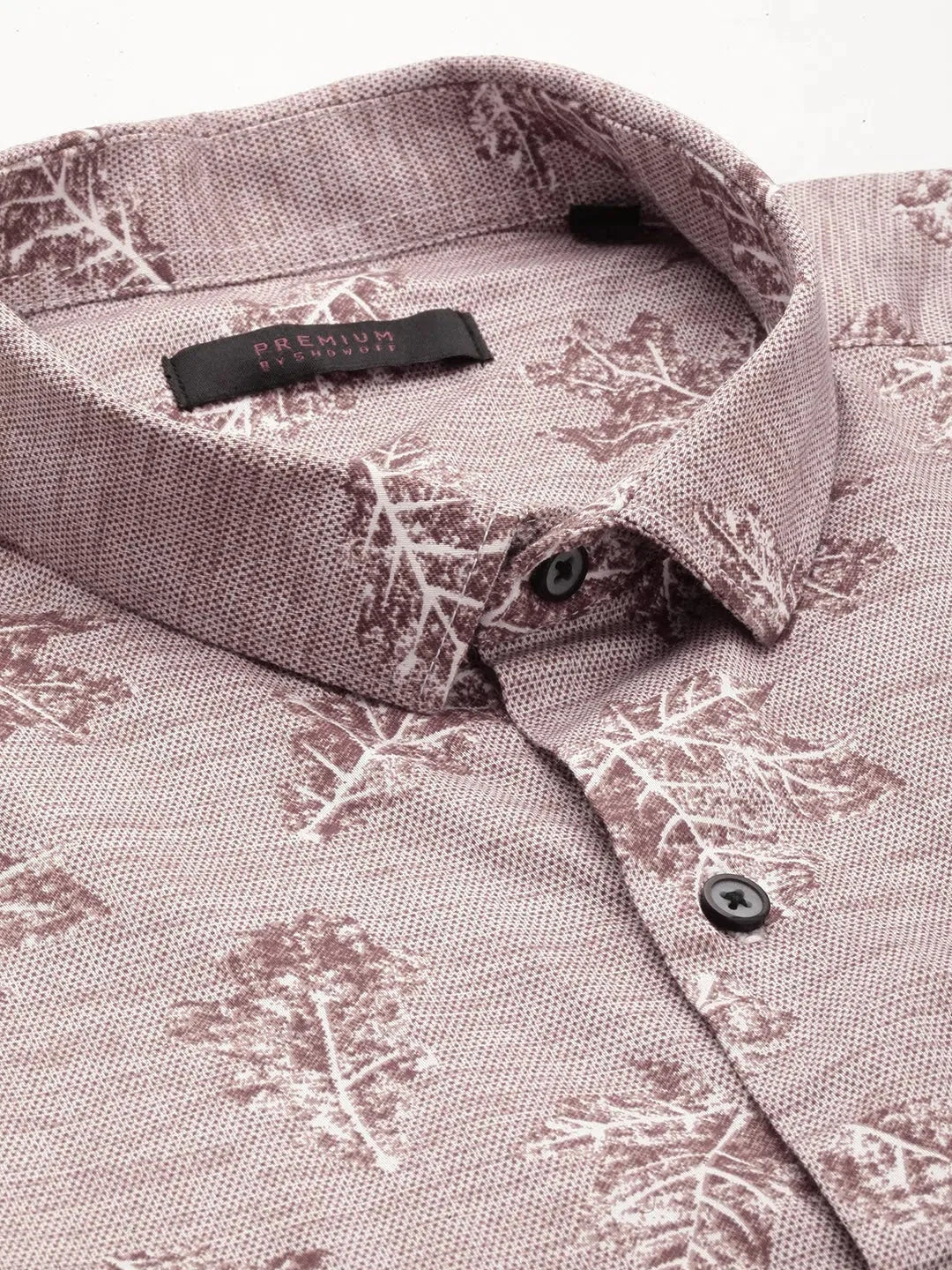 Brown Printed Mens Shirt | Cotton Casual Shirt - DesiQlo
