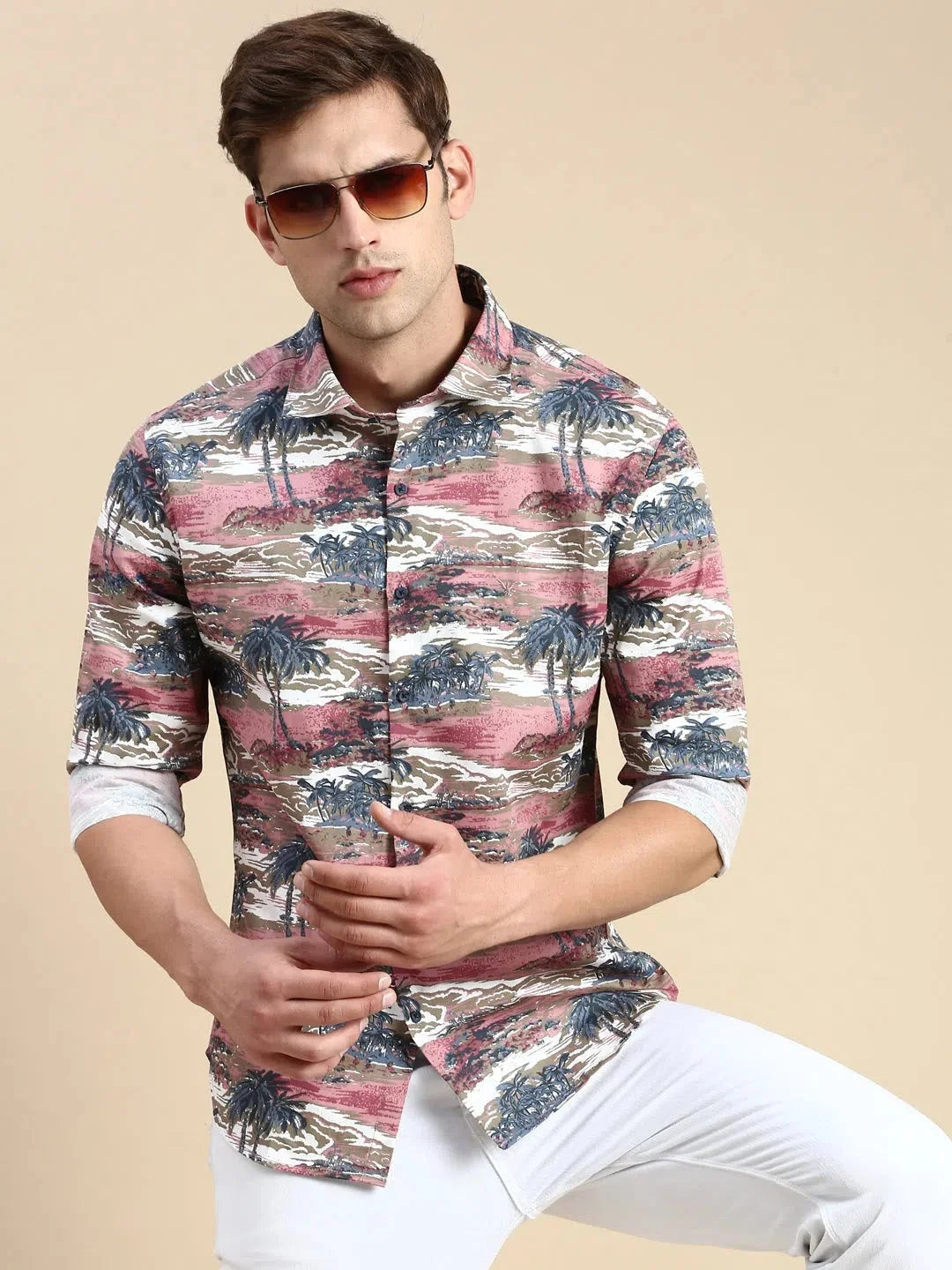 Multi Printed Mens Shirt - Cotton Casual Shirt | DesiQlo
