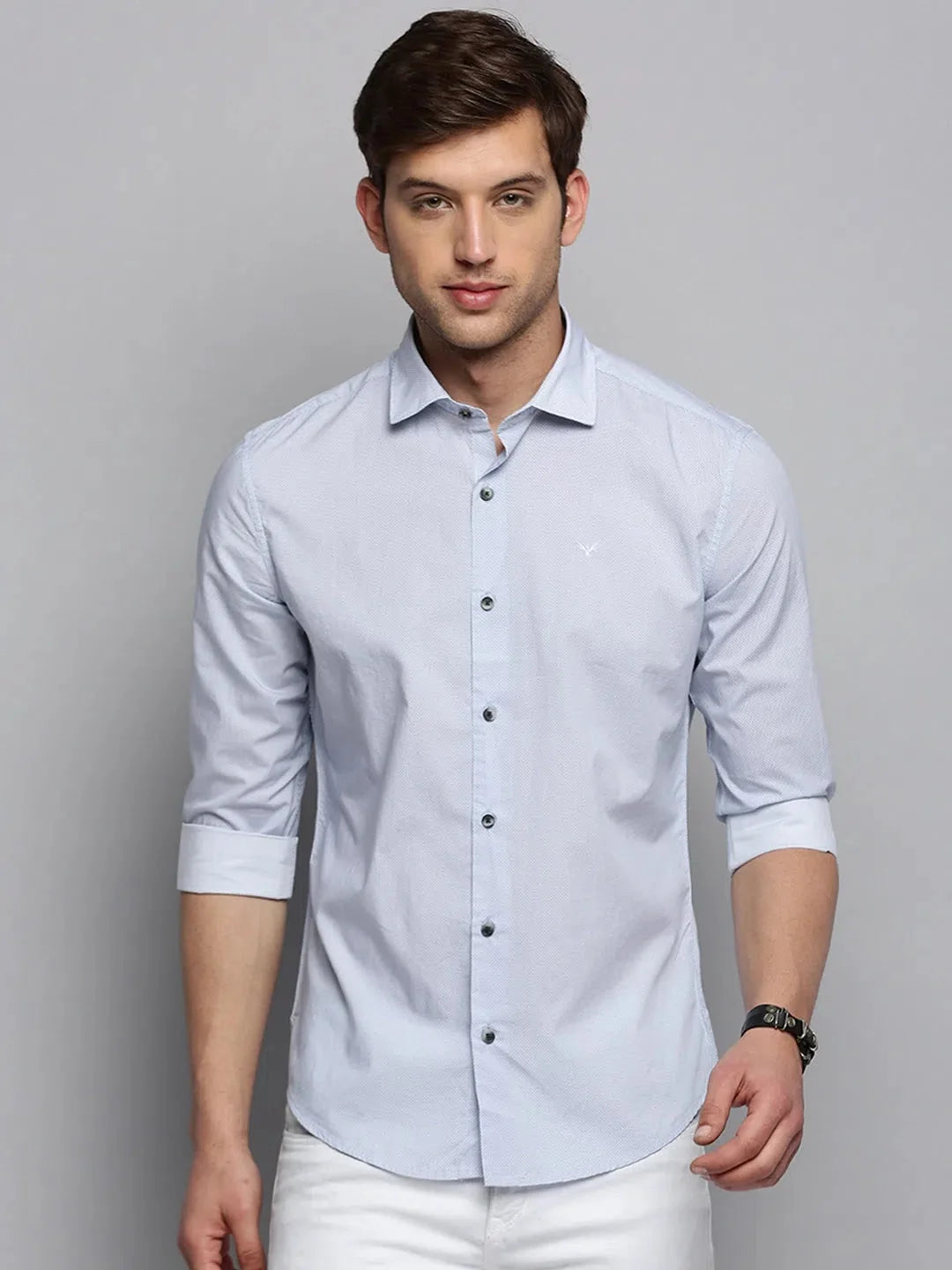 Men's White Printed Shirt - Casual Cotton Printed Shirt