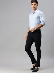 Men Blue Solid Formal Shirt-EVERETTPLAIN-2193-Blue