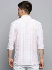 Men White Checked Casual Shirt-PEISKOSCHECKS-3425-White