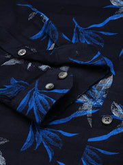Men Navy Printed Casual Shirt-JUPITERPRINT-3402-Navyblue