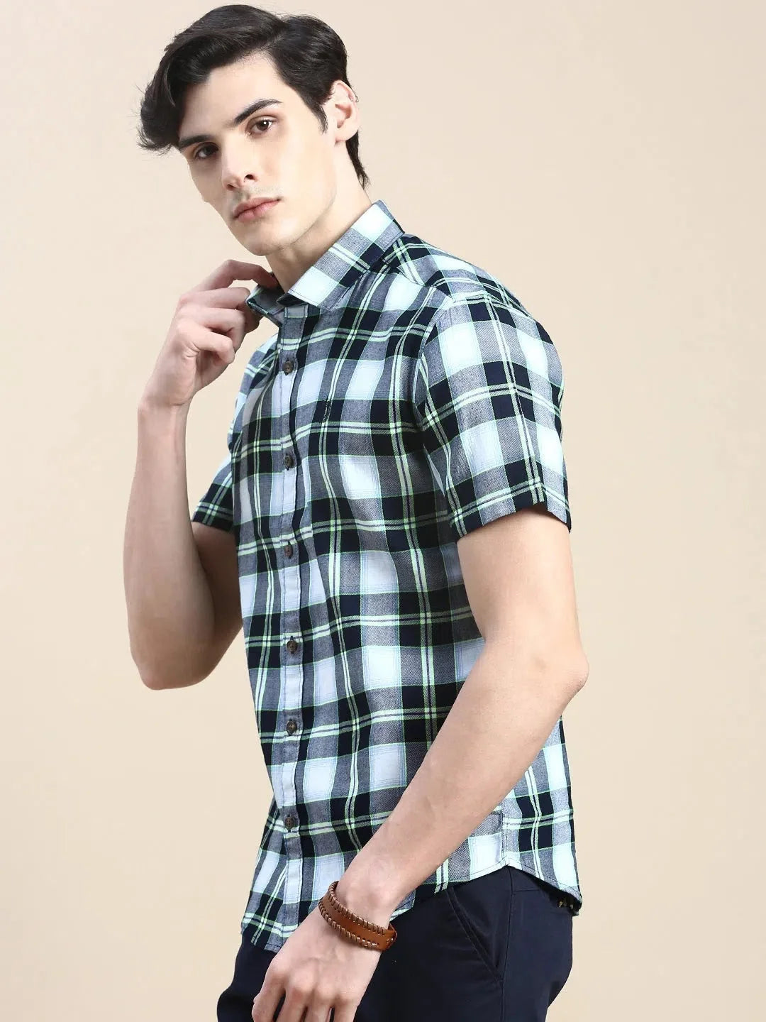 Mens Multi Checked Shirt - Cotton Casual Shirt | DesiQlo