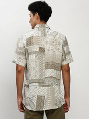 Men White Printed Casual Casual Shirts-JUPITERPRINT-1783-White