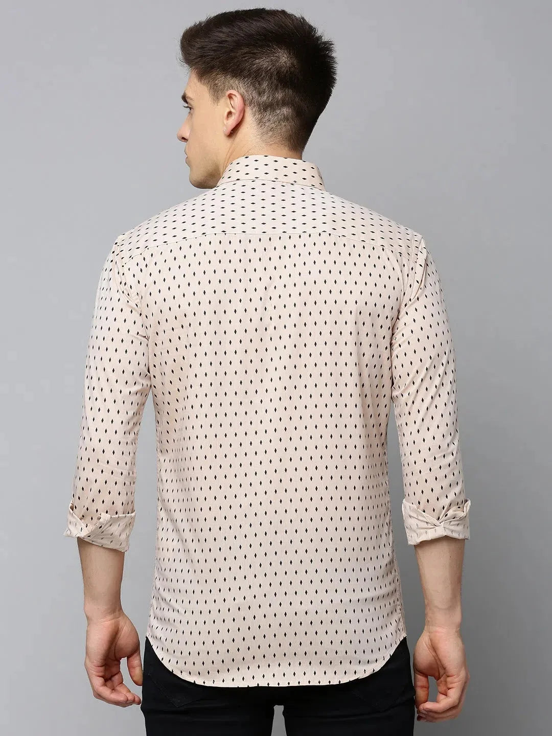 Tan Printed Mens Shirt - DesiQlo Stylish Cotton Casual Shirt