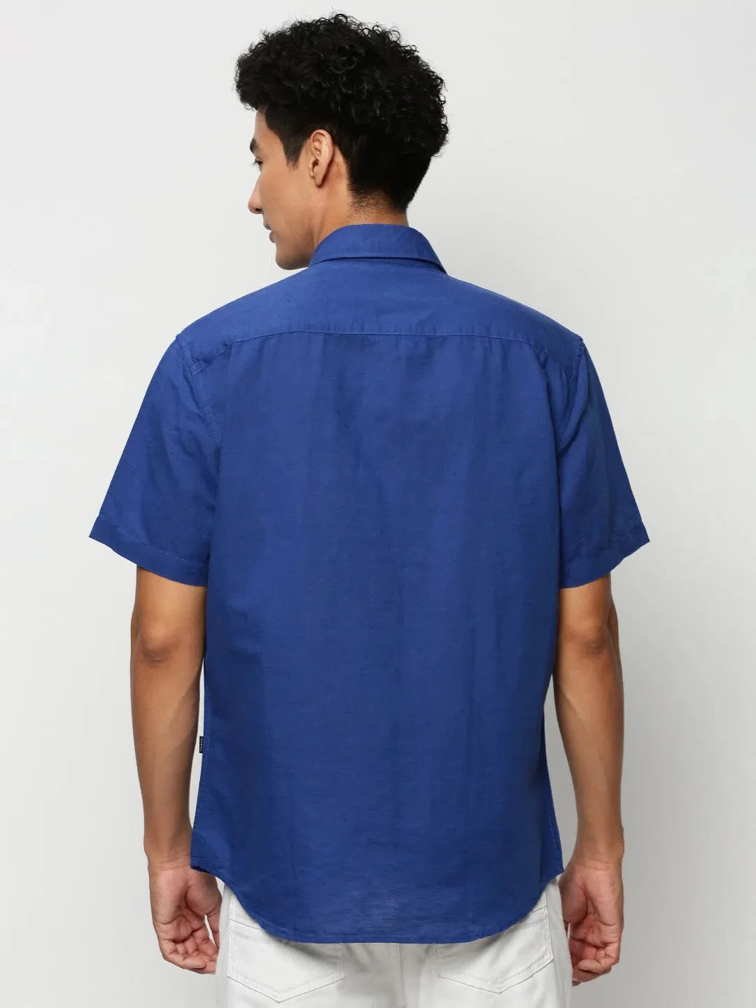 Shop Blue Solid Mens Shirt - Cotton Casual Shirt | DesiQlo