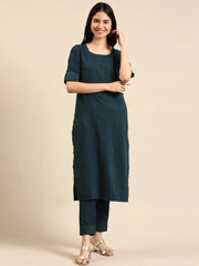 Women's Green Printed Kurta SetKC-795-Green