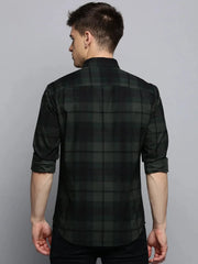 Men Green Checked Casual Shirt-RAFFLERIMPORTCHECKS-4749-Green