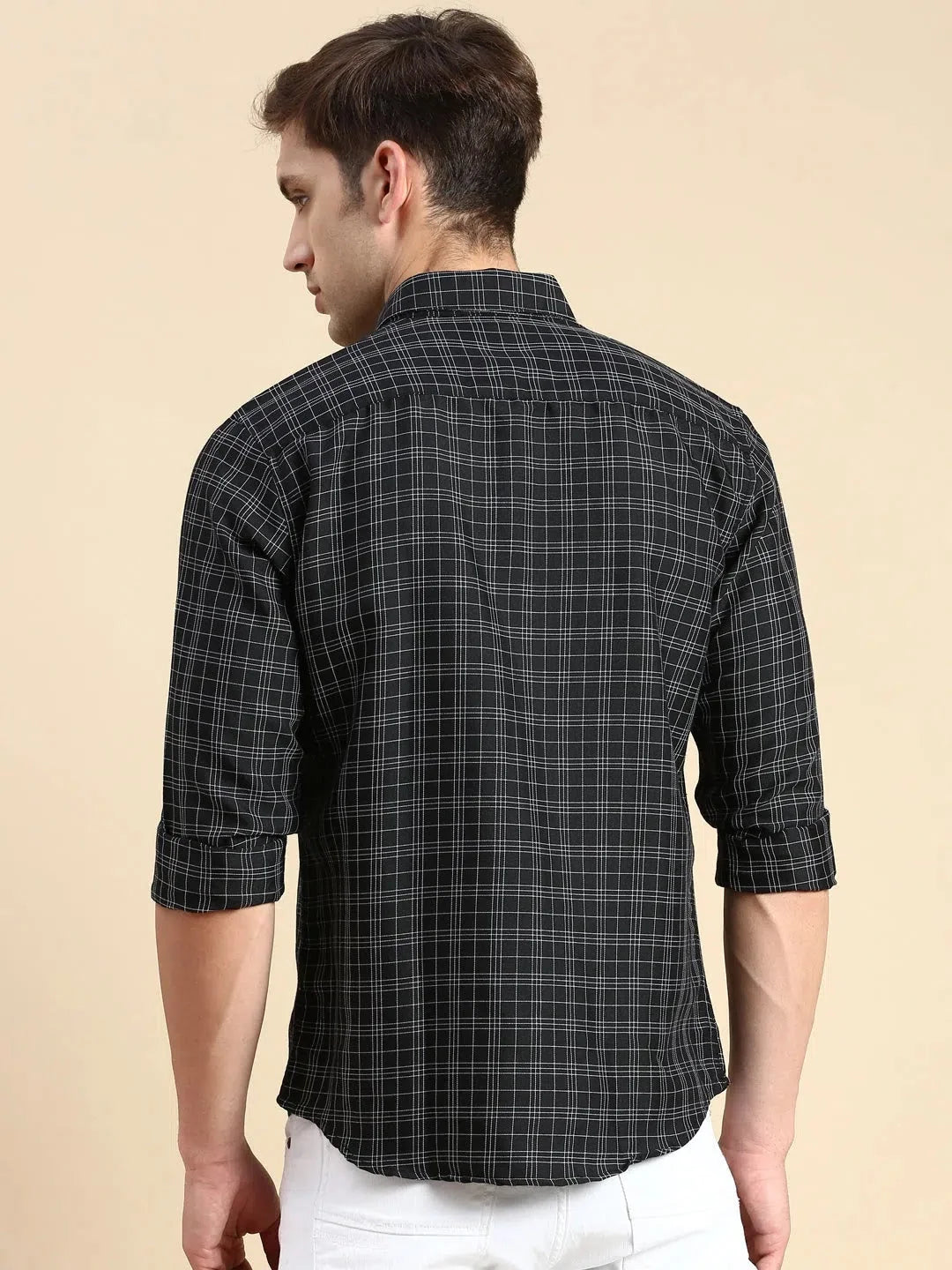 Black Checked Mens Shirt - Stylish Cotton Shirt | DesiQlo
