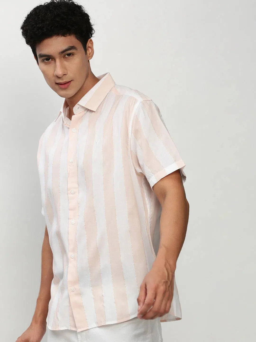 White Striped Cotton Shirt | Mens Casual Shirt DesiQlo